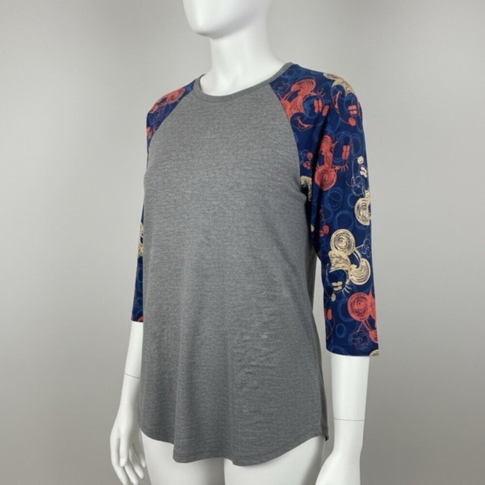 LuLaRoe Gray Mickey Mouse Sketch Design | Disney Randy Baseball T NWT Medium